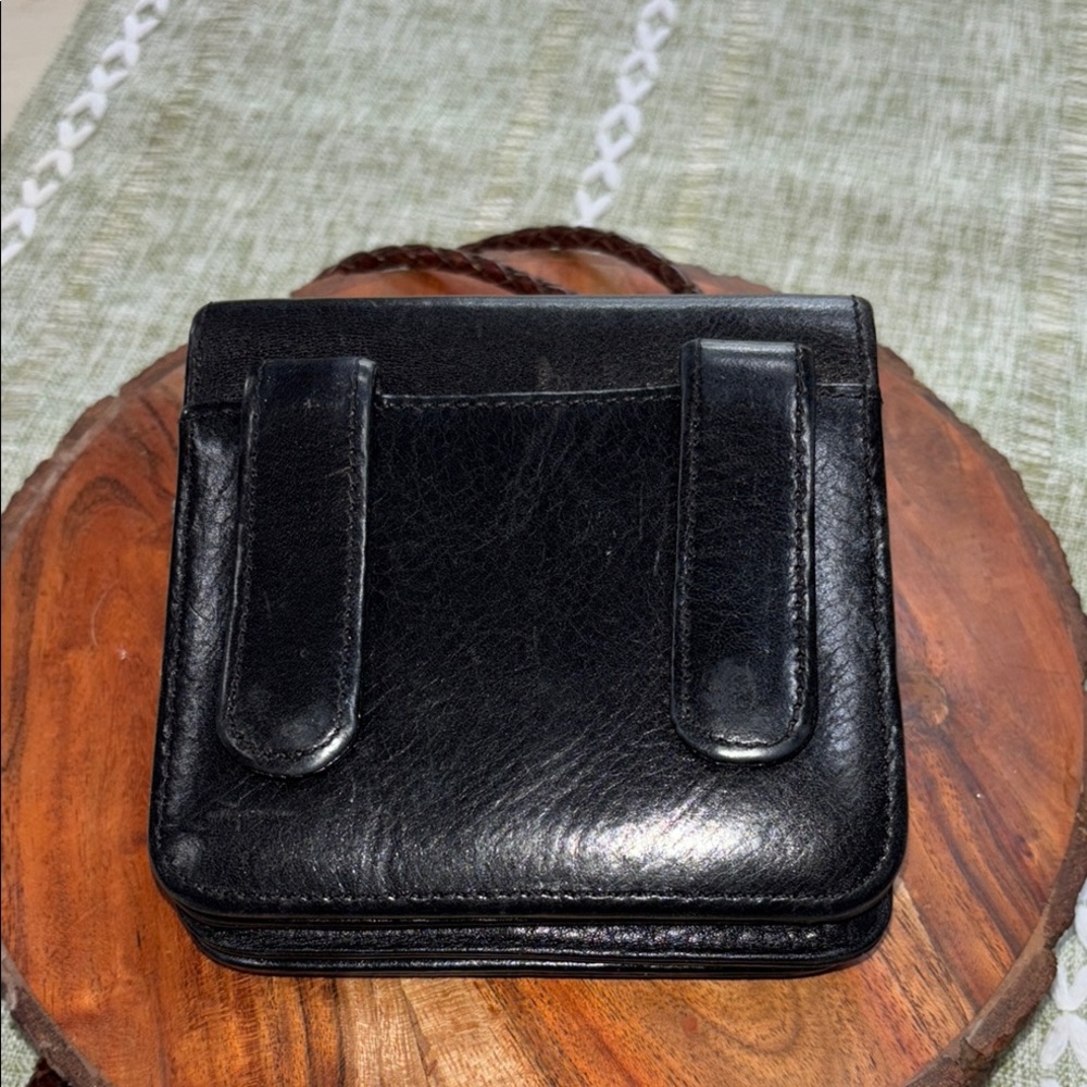 Brighton Black and Brown Leather Crossbody Bag - Picture 6 of 6